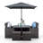 Nikolas 4 Seater Dining Set with Cushions and Parasol