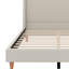 Lit plateforme tapissier avec tête de lit à oreilles et pieds en bois-2124667408-2124667413