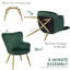 color Upholstered Armchair, Modern  Accent Chair with Wing Side and Metal Legs-312863939-273937114