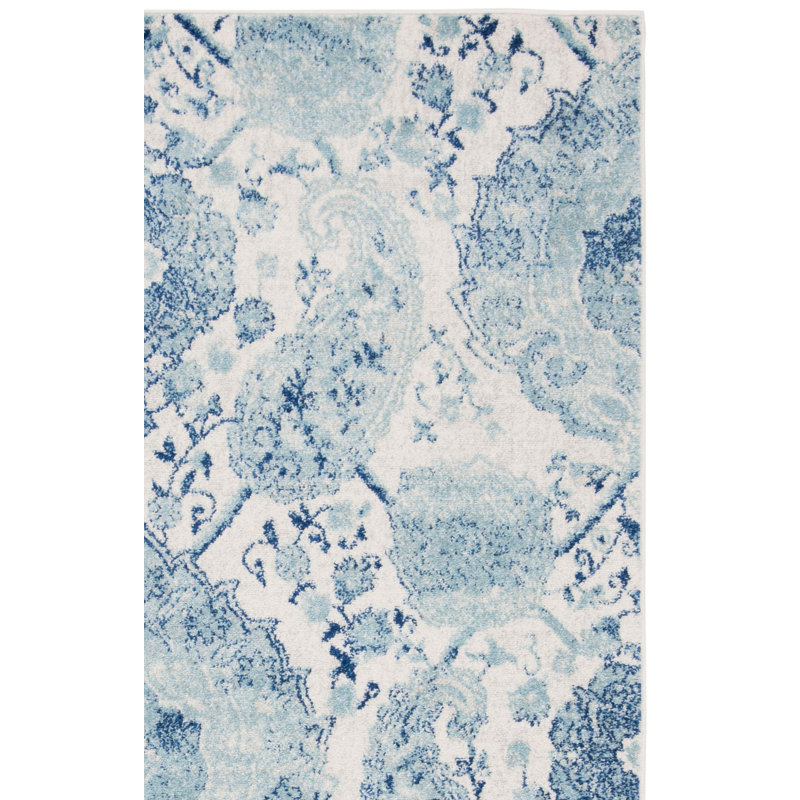 Tapis performance à motif cachemire Mitch, Carré 4 pi