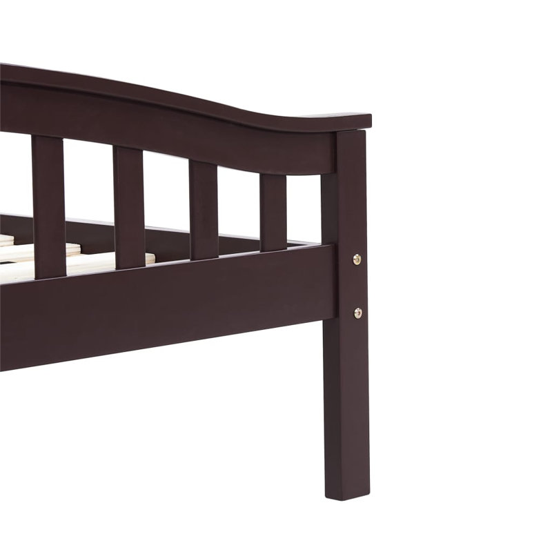 Hooten Solid Wood Bed, 140 x 200 cm, Dark Brown