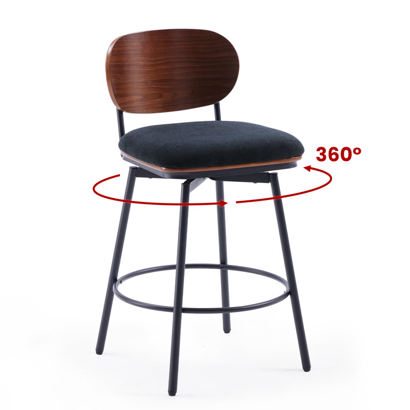 Modern Swivel Counter Stools, Black