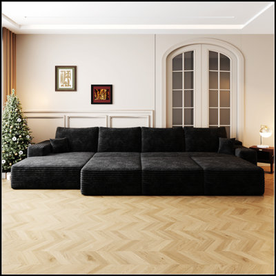 Canapé en velours côtelé de 89 pouces à 3 places avec accoudoirs carrés, confort luxueux et design élégant pour tout espace de vie