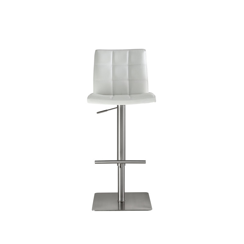 Tabouret de bar Felipe, Argent, Blanc givré