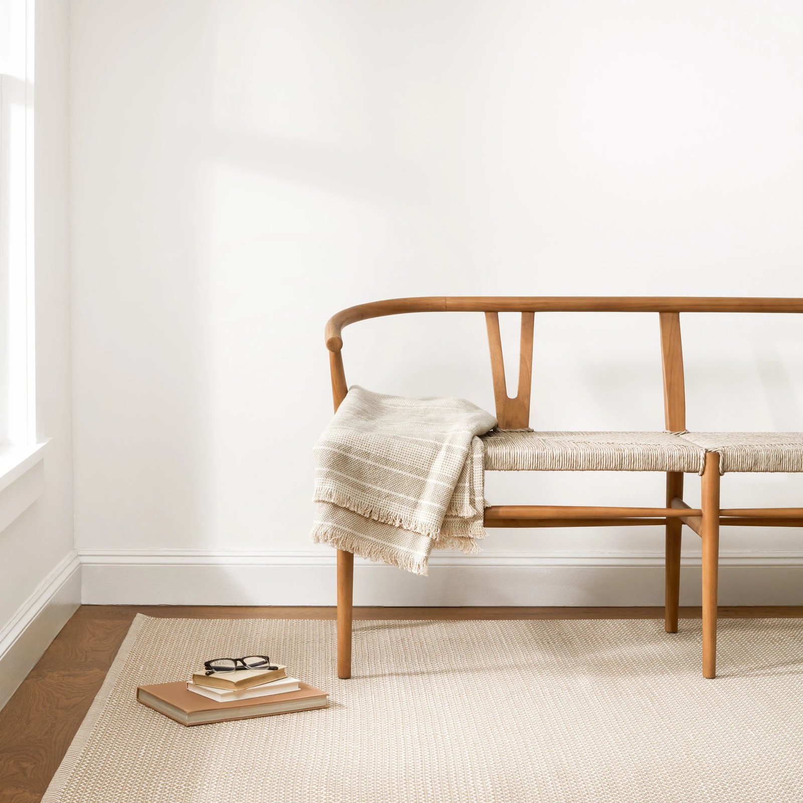 Finn Khaki Handwoven Indoor/Outdoor Rug, Rectangle 3' x 5'