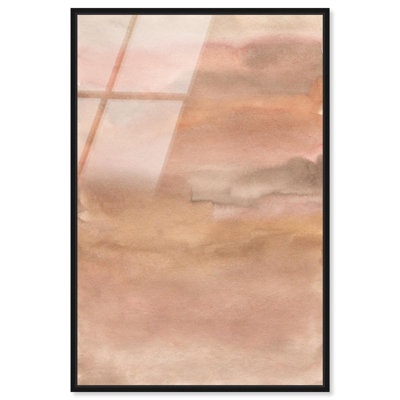 «Sienna Pigments Blend», art mural en verre acrylique encadré ultrabrillant par Art Remedy, cadre noir, 10 x 15