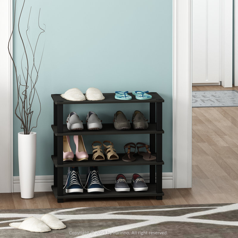 12 Pair Stackable Shoe Rack, Espresso, 59.9cm W x 39.1cm H x 29.5cm