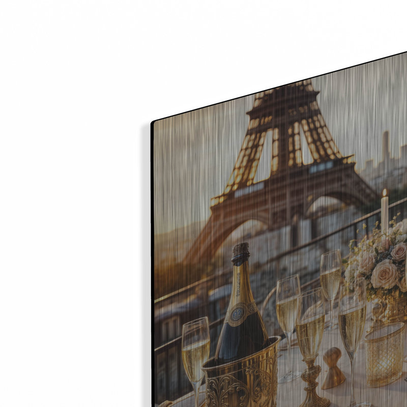 «Dinner In Paris» par Rey Klimt, art mural en métal, H 12 po x l 12 po