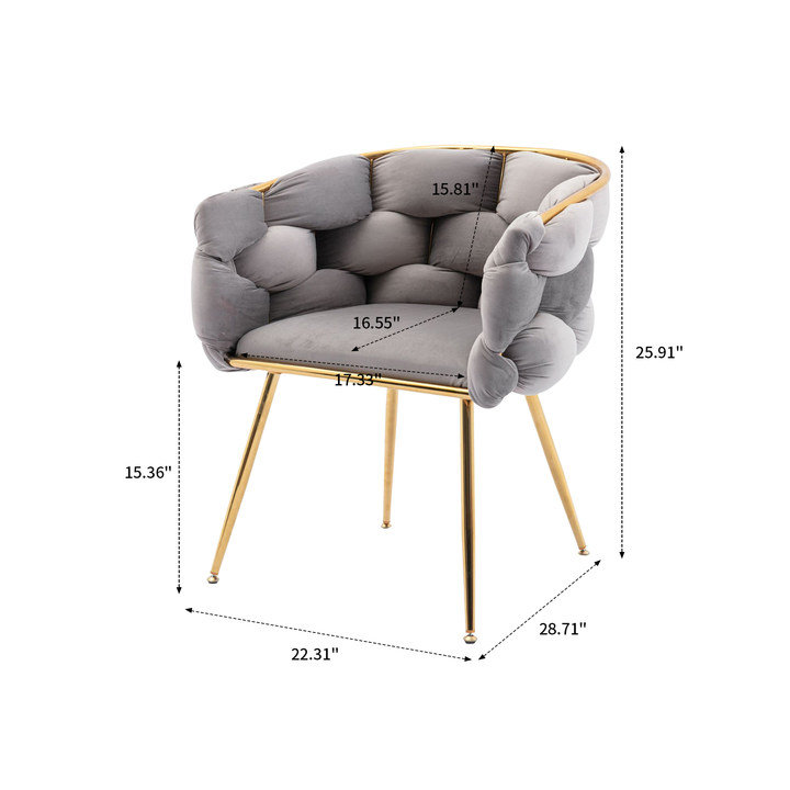 Chaises en velours Natia, Velours gris