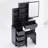 29.2" Small Space Left Bedside Cabinet Vanity Table, Cushioned Stool, Extra Large Right Sliding Mirror, Multi Layer High Capacity Storage, Practical Fashionable Dresser, Suitable For Small Space