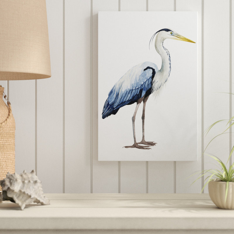 'Seabird Heron II' by Grace Popp - Painting Print, 46cm H x 30cm W, Wrapped Canvas
