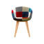 Fauteuil demi-tonneau l 15,74 po Kostiantyn avec siège patchwork, chaise de salle à manger pour la salle à manger-86882360