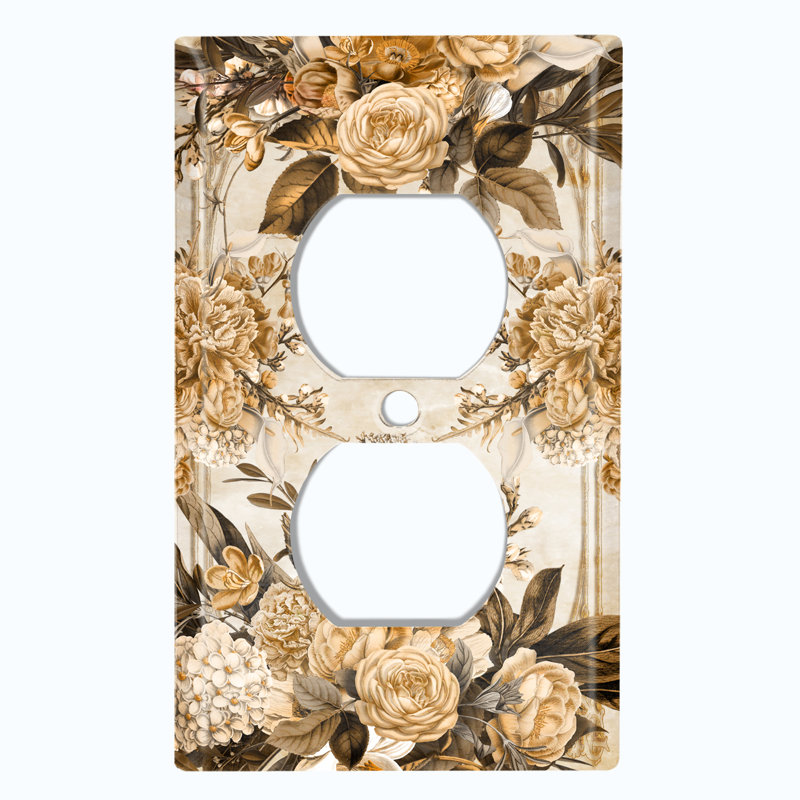 Plaque murale rétro à 1 bande Vintage Rose, Beige/gris