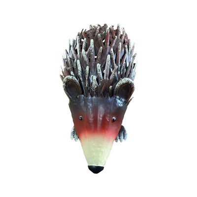 Handmade Wrought Iron Hedgehog Garden Statue - Weatherproof Realistic Animal Figurine for Lawn, Patio & Yard Landscape