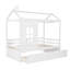 Lit simple en bois avec deux tiroirs (blanc)