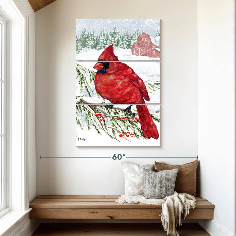 Brampt Crimson Cardinal II, 50" H x 32" W