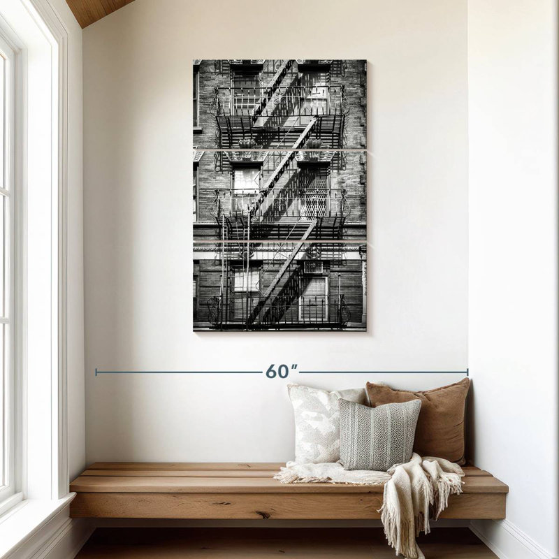 Lilie NYC Facade With Fire Escape, 45" H x 28" W