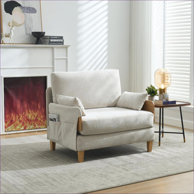 Fauteuil convertible 3 en 1 pliable pour adultes, canapé-lit inclinable, moderne Mid-Century pour petits espaces, comprend 3 coussins