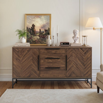 63" W Ribbed Sideboard with Drawers