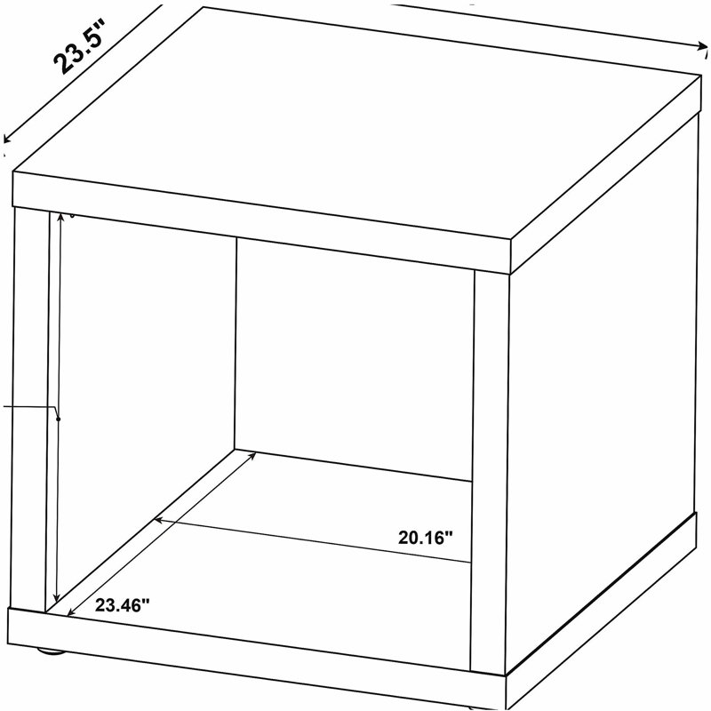 Flint Deep Pine Square Engineering Wood Side Table