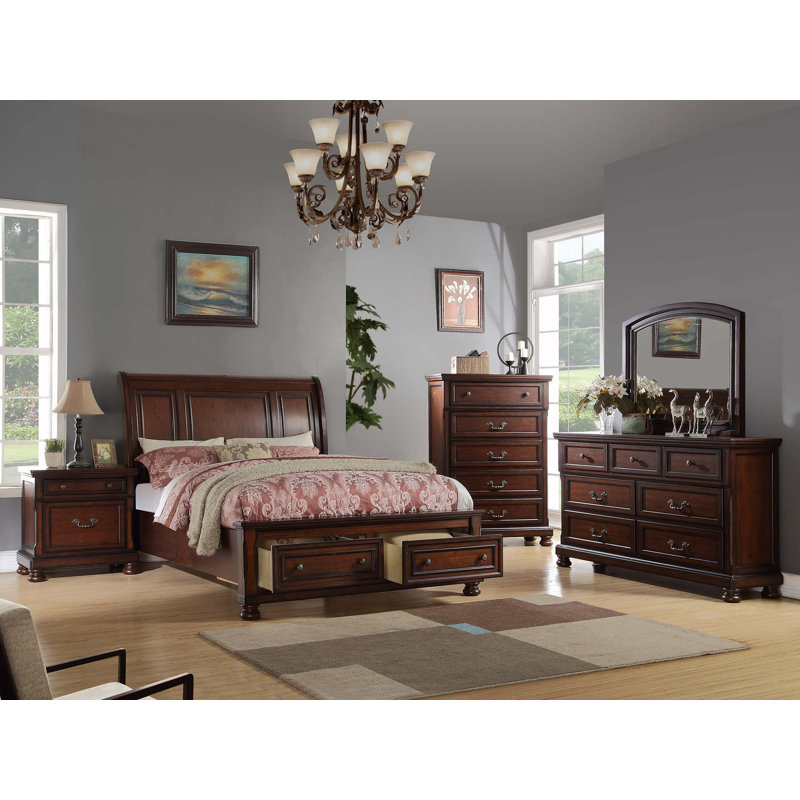 Traditional Formal Look 1Pc Nightstand Storage Space Bedside Table Plywood Veneer Bedroom Furniture