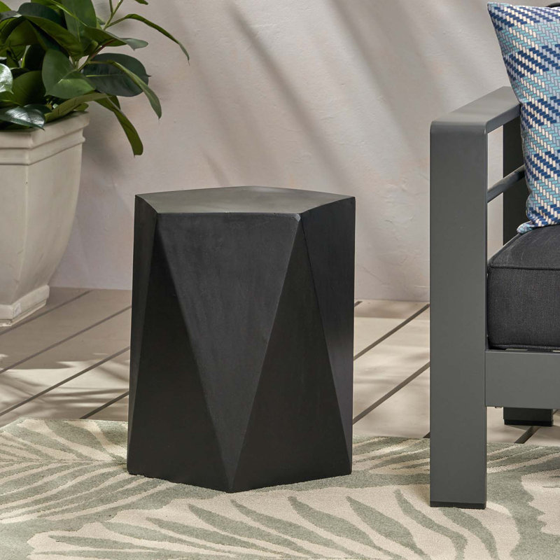 Bashira End Table, Black, 18" H x 16" W x 16" D