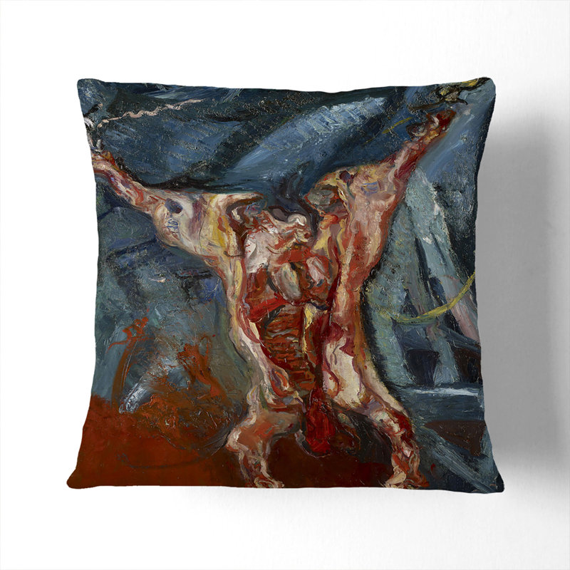 Beef Carcass Square Throw Cushion, 55cm H x 55cm W x 20cm D, Black
