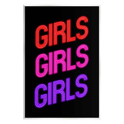 Plaque murale Vivid Neon Girls par House of Lulu
