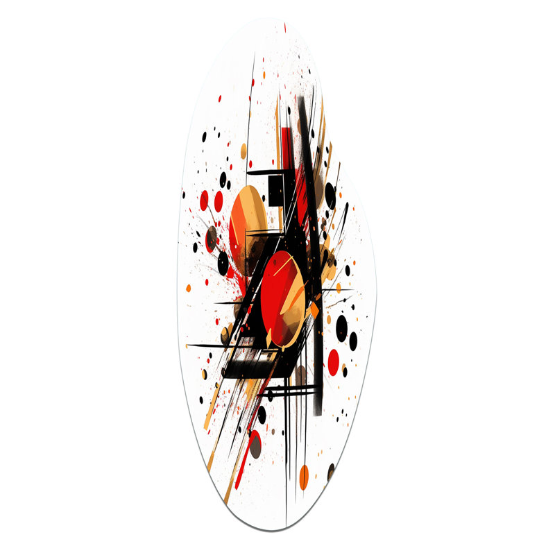 «Red and Black Abstract Symphony II», art mural asymétrique abstrait en métal rouge, H 30 po x l 11 po x P 1 po