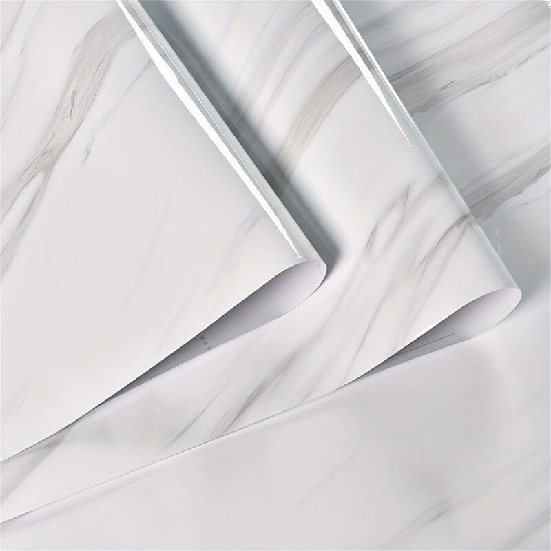 Papier peint auto-adhésif en marbre - Texture sophistiquée blanc jazz pour la décoration intérieure, imperméable et facile à installer