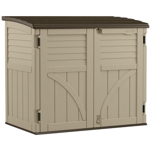 Hanover Outdoor 4.88 ft. x 3.01 ft. Wooden Trash Bin and Recyclables  Storage Shed