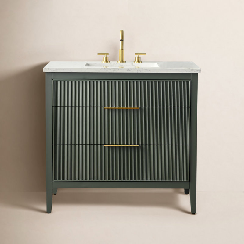 Emma 36" W Single Vanity, Vintage Green