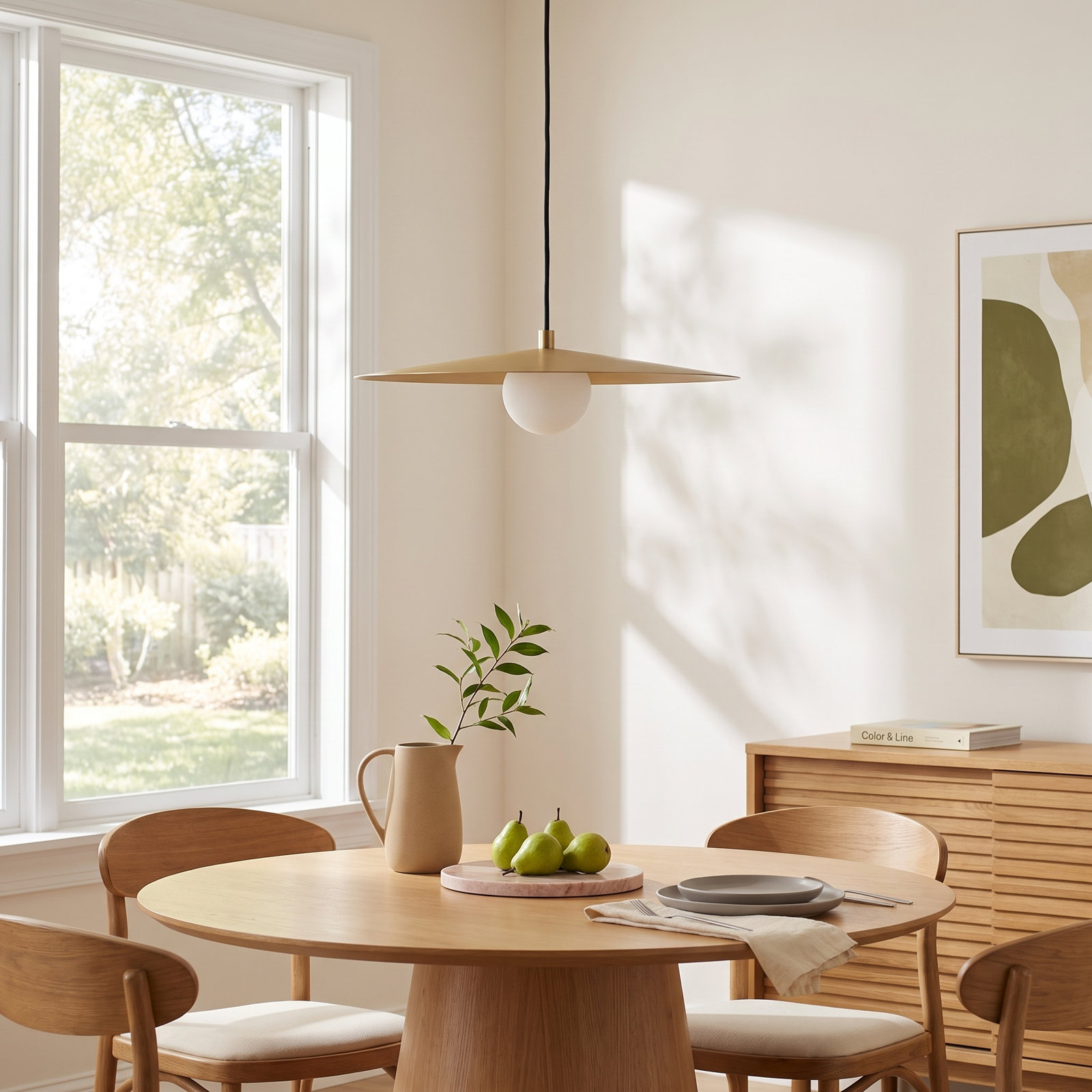 Pirlo Single Light Metal Dimmable Pendant, Aged Brass, No
