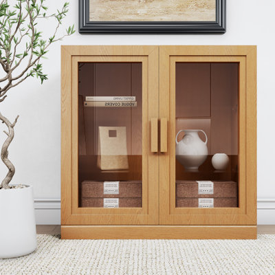 Hoshi 36"H x 31"W Display Cabinet With Tempered Glass Shelves