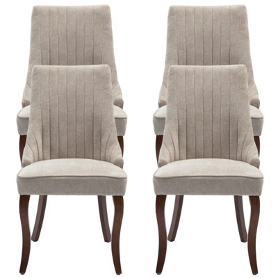 Seita Rayon Cloth Flocking Solid Wood Upholstered Dining Chairs by Red Barrel Studio