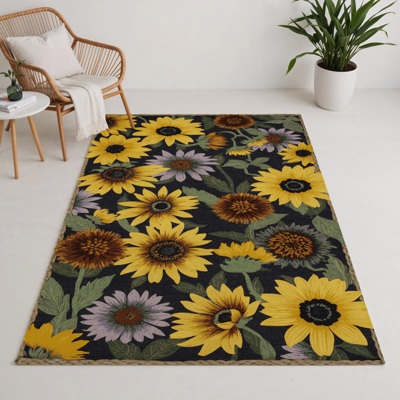 Tapis d'intérieur et d'extérieur brun Botanical, Rectangulaire 3 pi x 5 pi