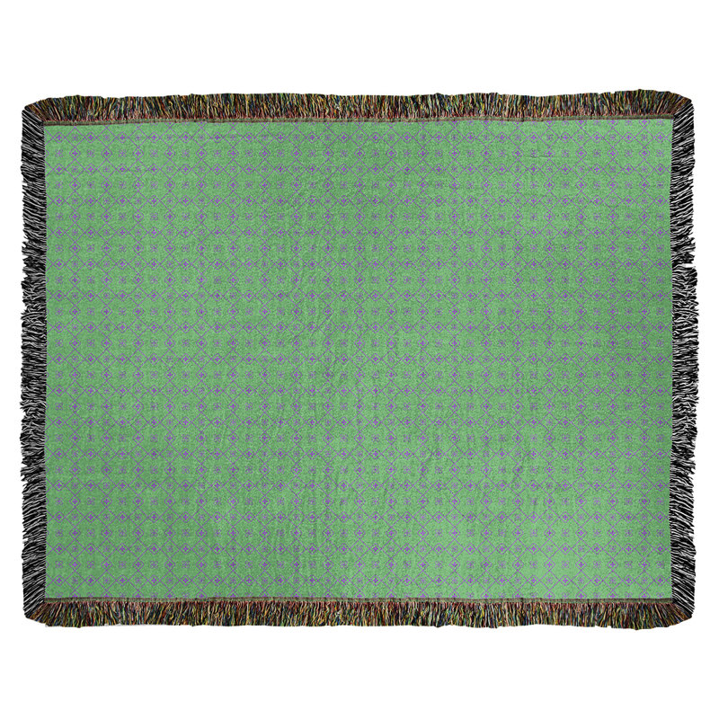 Katelyn Elizabeth Hand Woven Throw Blanket, 60" W x 80" L, Green/Purple