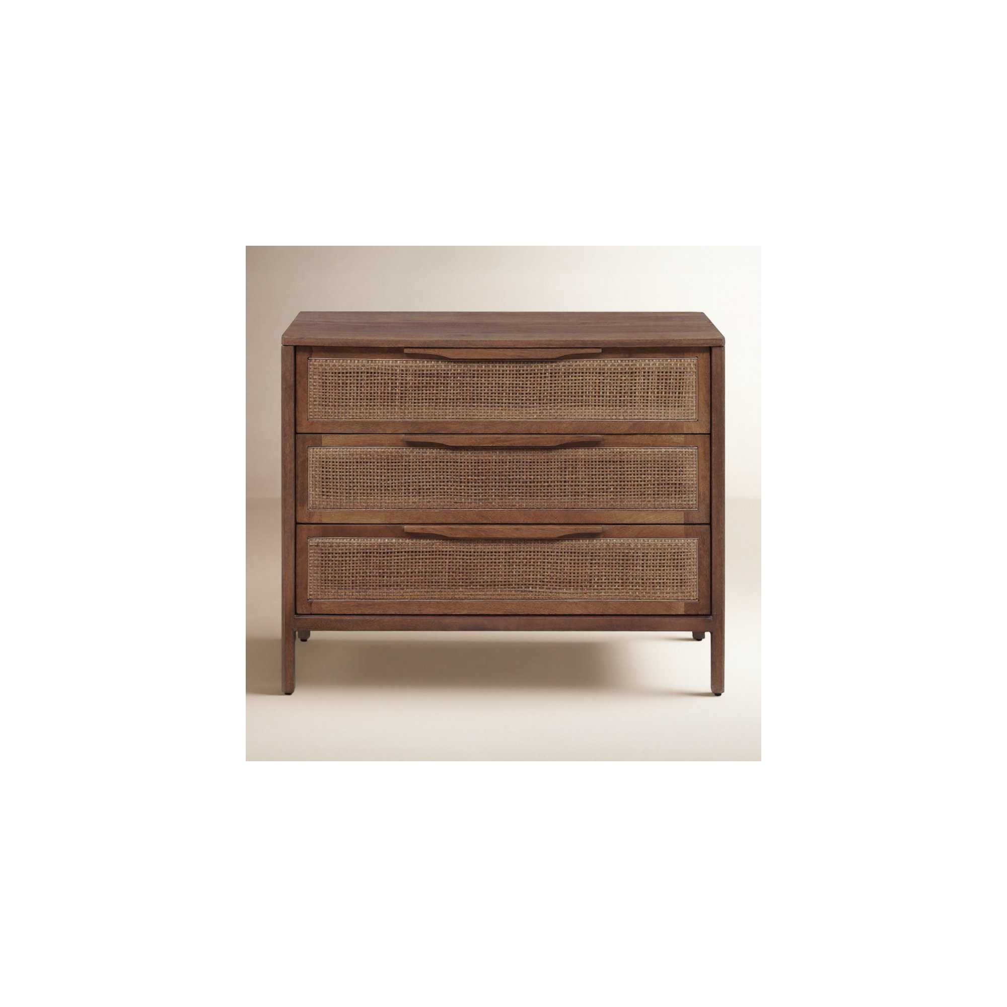 Nellie 3 - Drawer Cane Chest, Brown Wash
