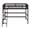 Lit mezzanine simple en bois massif avec échelle (espresso)