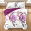 Ensemble de literie et de rideaux à motif floral mauve pour grand lit 9 pièces (grand) - Couvre-lit matelassé en microfibre + voilages-121273319