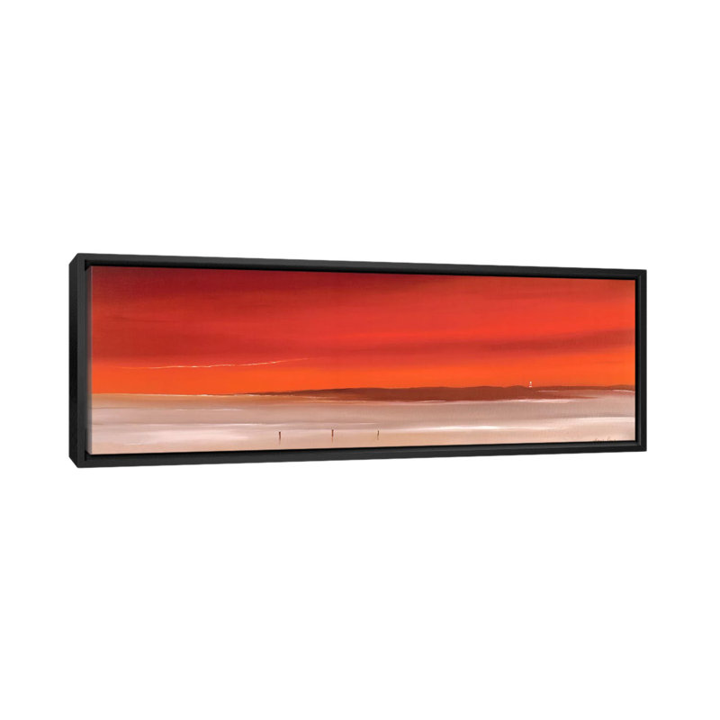 «A Place to Mediter IV», reproduction sur toile, H 12 po x l 36 po x P 1,5 po, Toile avec cadre noir