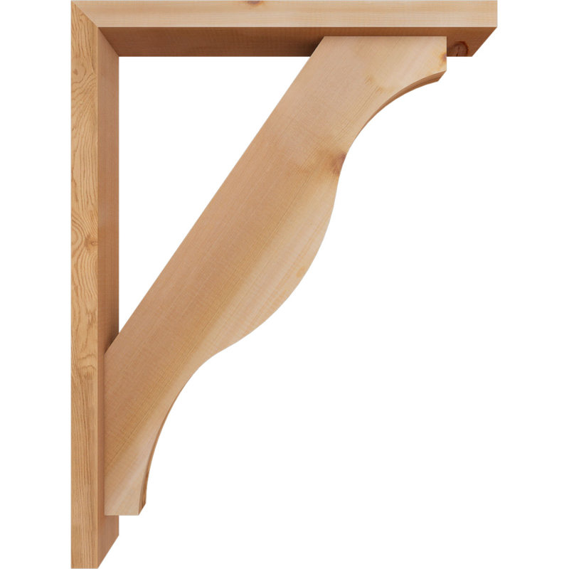 Funston Block Offset Brace Bracket, 32 x 24, 3 1/2"W Western Red Cedar (Smooth)