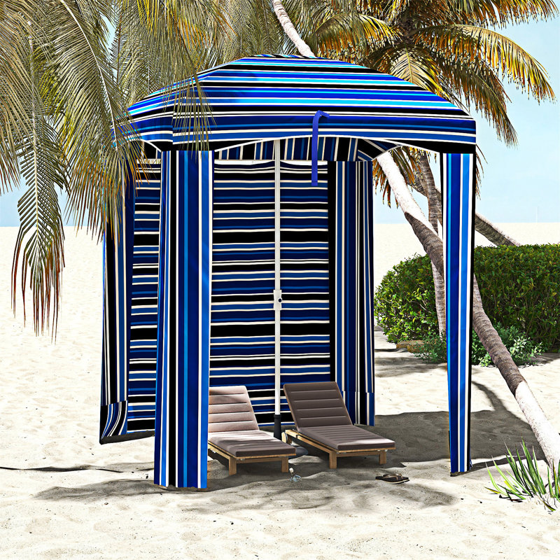 Cabanon d'extérieur portatif avec parasol Outsunny
