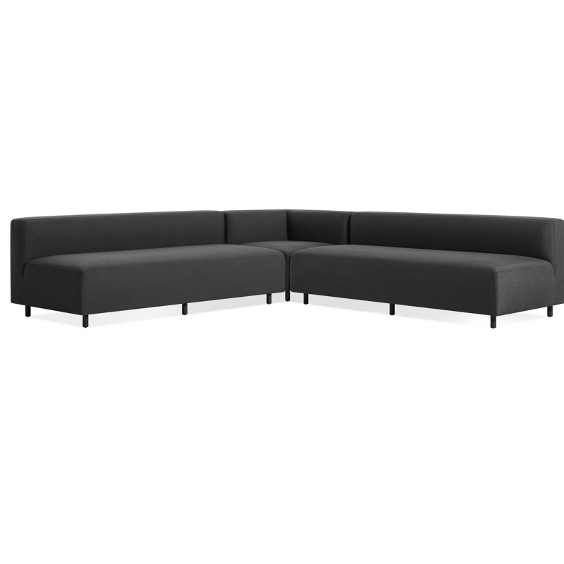 9 Yard Outdoor 5 - Seat Patio Sectional, Coal Sunbrella®