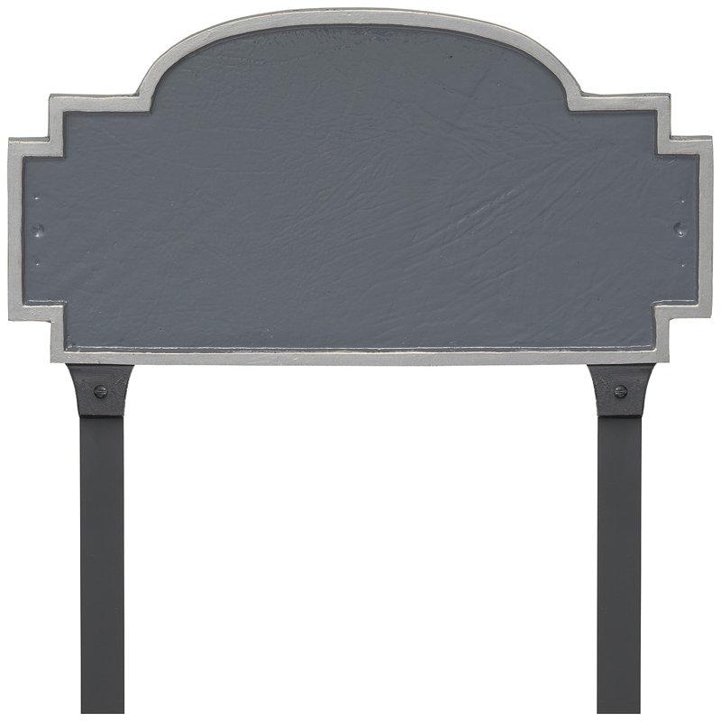 Enseigne d’adresse pour pelouse sur 2 lignes chesterfield, Gris / Argent, Oui