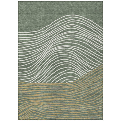 Machine Washable Indoor/Outdoor Chantille ACN2350 Stripes Rug