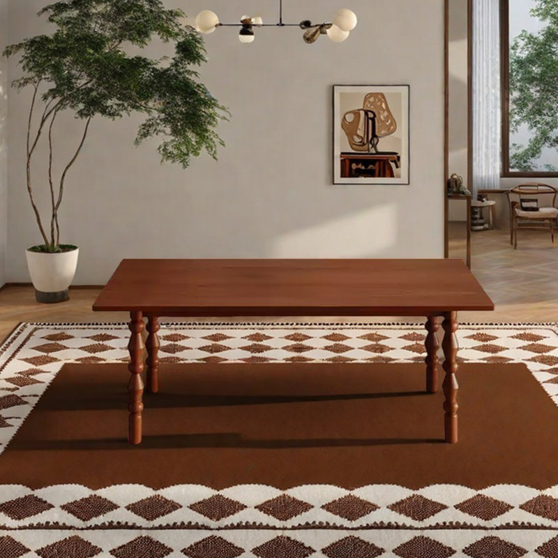 Table de salle à manger simple en bois de frêne rétro, H 29,53 po x L 70,87 po x l 31,5 po