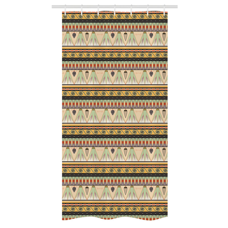 Eizabeth Striped Shower Curtain with Hooks Included, 72" H x 36" W