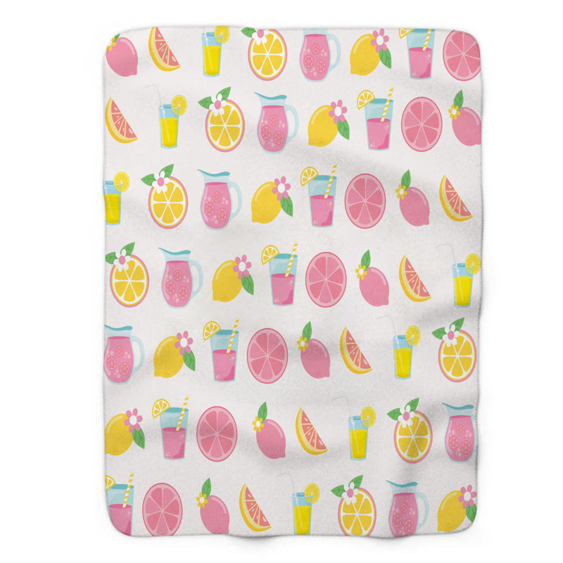 Couverture en sherpa 1 pièce Rosy, L 50 po x L 60 po