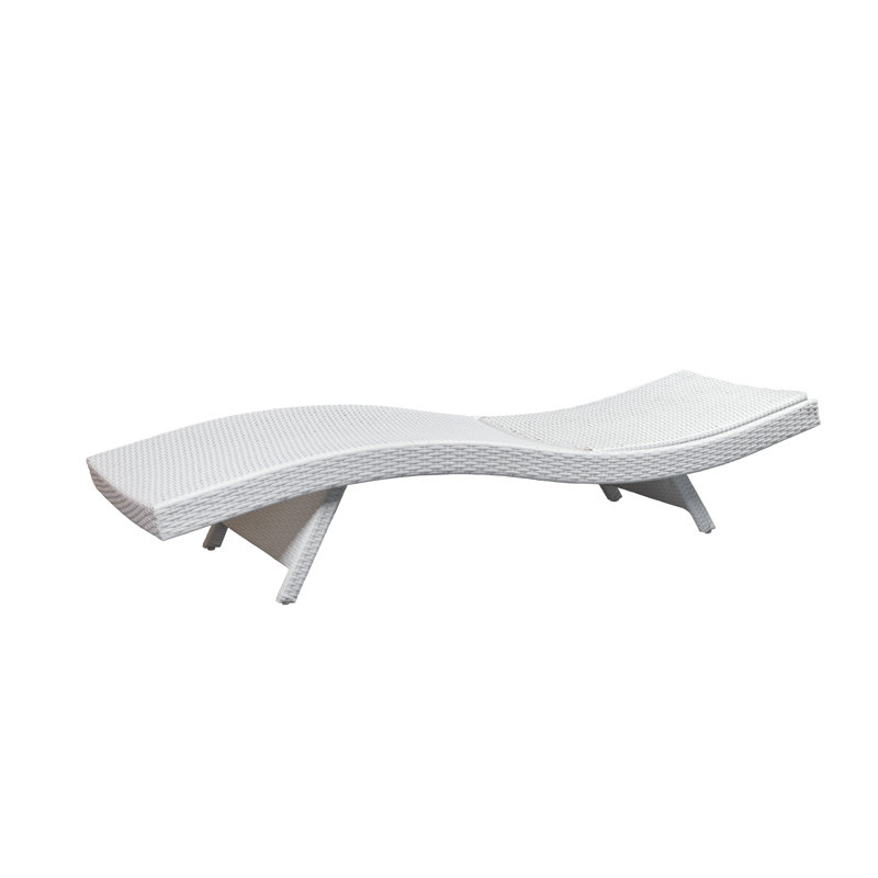 Mirabel Outdoor Wicker Chaise Lounge, White